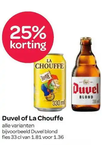 Spar Duvel Of La Chouffe 25% Korting aanbieding