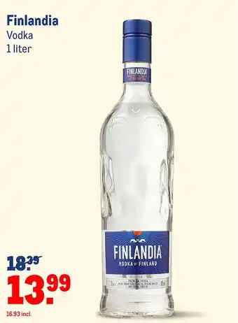 Makro Finlandia Vodka 1 liter aanbieding