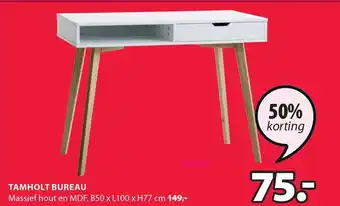 Jysk Tamholt Bureau B50 X L100 X H77 Cm 50% Korting aanbieding