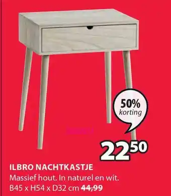 Jysk Ilbro Nachtkastje B45 X H54 X D32 Cm 50% Korting aanbieding