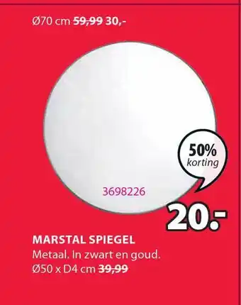 Jysk Marstal Spiegel Ø50 X D4 Cm 50% Korting aanbieding