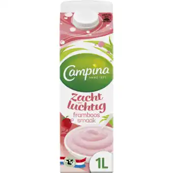 Jumbo Campina dessert zacht en luchtig framboos 1l aanbieding