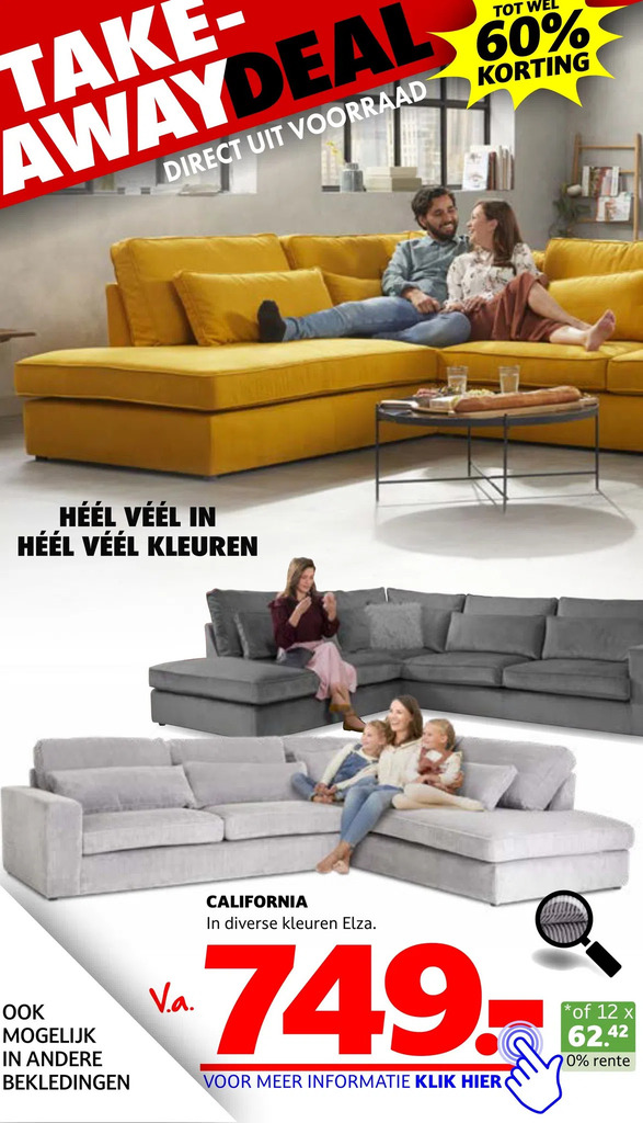 California aanbieding bij Seats and Sofas