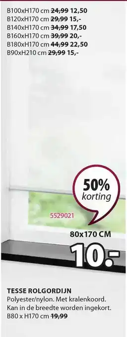 Jysk Tesse Rolgordijn B80 X H170 Cm 50% Korting aanbieding