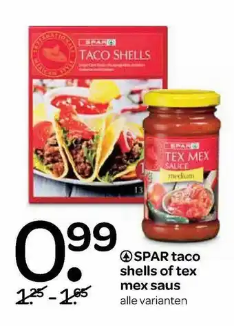 Spar Spar Taco Shells Of Tex Mex Saus aanbieding