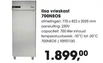 HANOS Ilsa Vrieskast 700NEOS 770 X 822 X 2025 Mm aanbieding