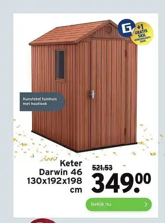 GAMMA Keter Darwin 46 130x192x198 Cm aanbieding