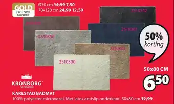 Jysk Karlstad Badmat 50% Korting 50x80cm aanbieding