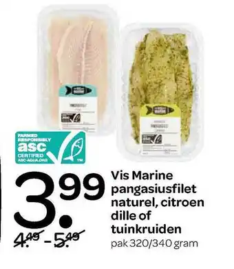 Spar Vis Marine Pangasiusfilet Naturel, Citroen Dille Of Tuinkruiden aanbieding