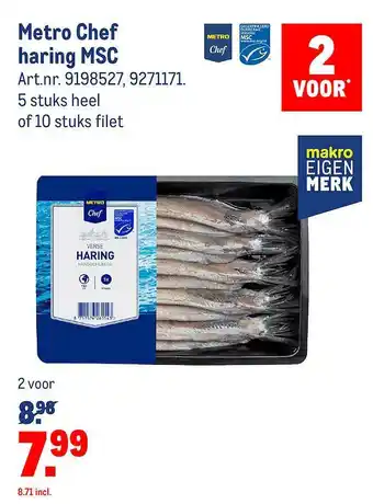 Makro Metro Chef Haring MSC aanbieding