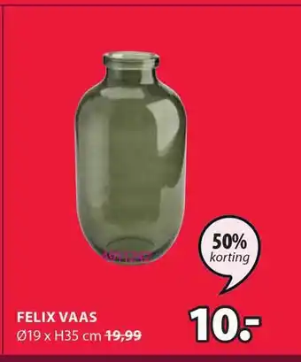 Jysk Felix Vaas Ø19 X H35 Cm 50% Korting aanbieding