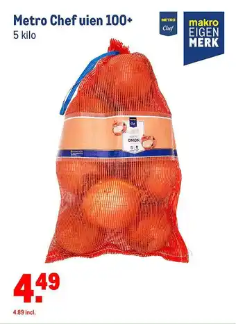 Makro Metro Chef Uien 100+ 5 kilo aanbieding