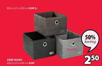 Jysk Ebbe Mand B20 X L25 X H16 Cm 50% Korting aanbieding