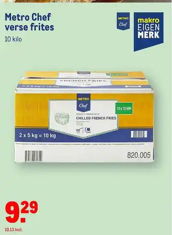 Makro Metro Chef Verse Frites 10kilo aanbieding