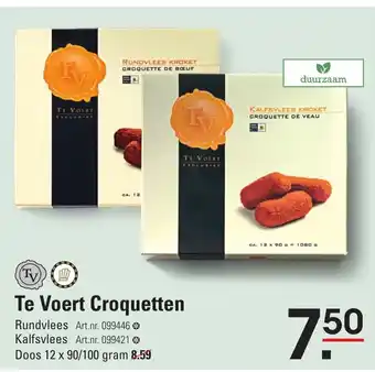 Sligro Te voert croquetten rundvlees 12 x 90/100 gram aanbieding