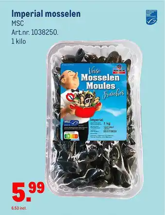 Makro Imperial Mosselen 1 kilo aanbieding