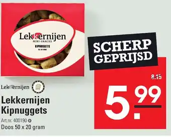 Sligro Lekkernijen kipnuggets doos 50 x 20 gram aanbieding