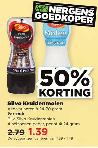 PLUS Silvo kruidenmolen 24-70g aanbieding