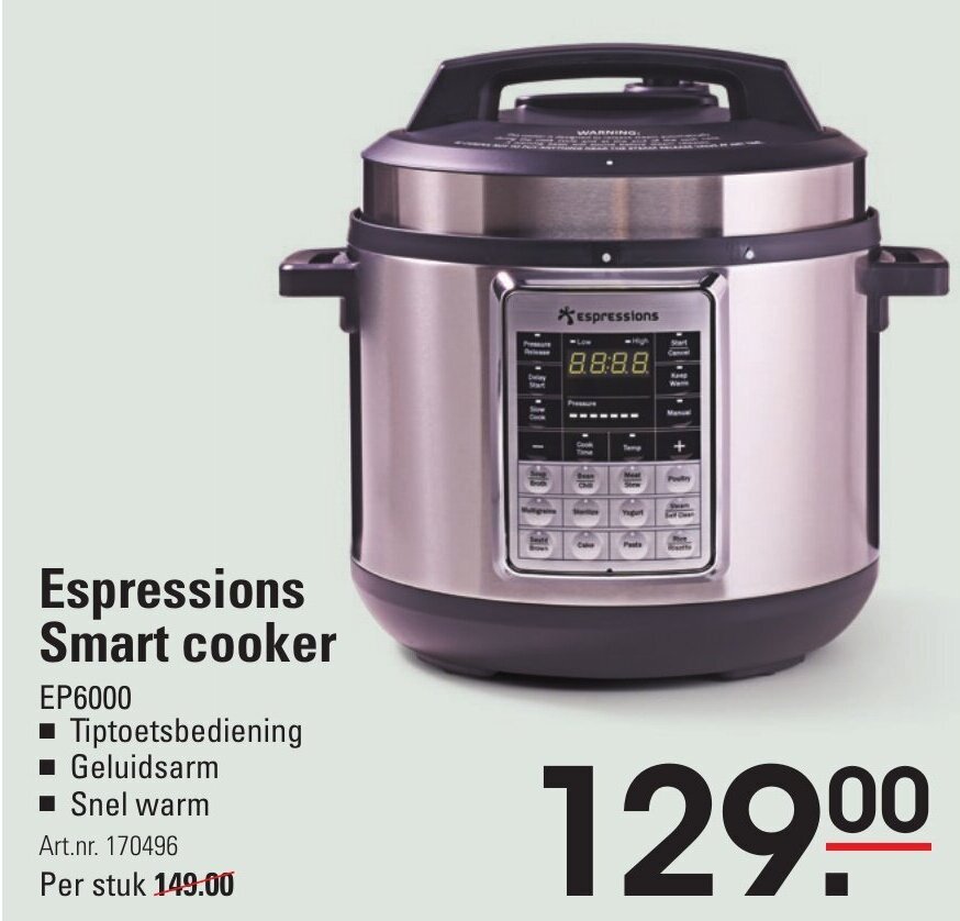 Espressions smart cooker EP6000 aanbieding bij Sligro