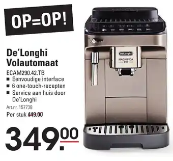 Sligro De'Longhi volautomaat ECAM290.42.TB aanbieding