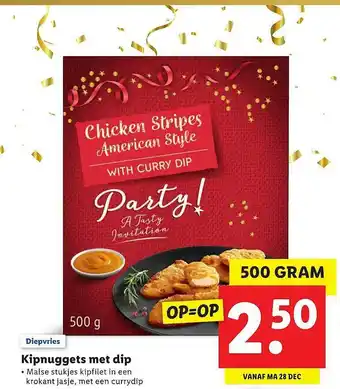 Lidl Kipnuggets met dip aanbieding