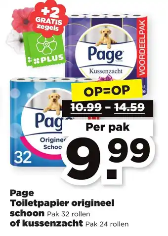 PLUS Page Toiletpapier origineel 32 rollen of kussenzacht 24 rollen aanbieding