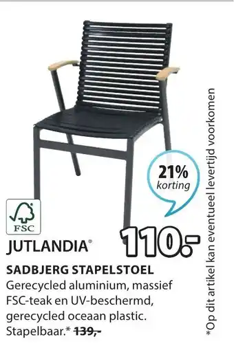 Jysk Jutlandia sadbjerg stapelstoel aanbieding