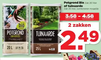 PLUS Potgrond Bio 20L of Tuinaarde 25L aanbieding