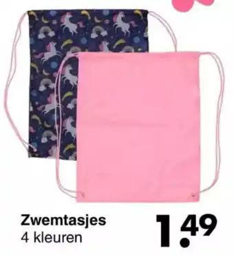 Wibra Zwemtasjes 4 kleuren aanbieding