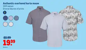 Makro Authentic overhemd korte mouw aanbieding