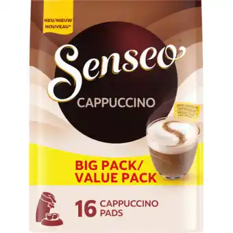 Jumbo Senseo cappuccino koffiepads 16 stuks 184g aanbieding