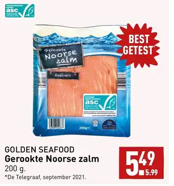 ALDI Golden seafood gerookte noorse zalm 200g aanbieding