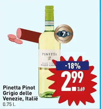 ALDI Pinetta pinot grigio delle venezie, italie 0.75 liter aanbieding