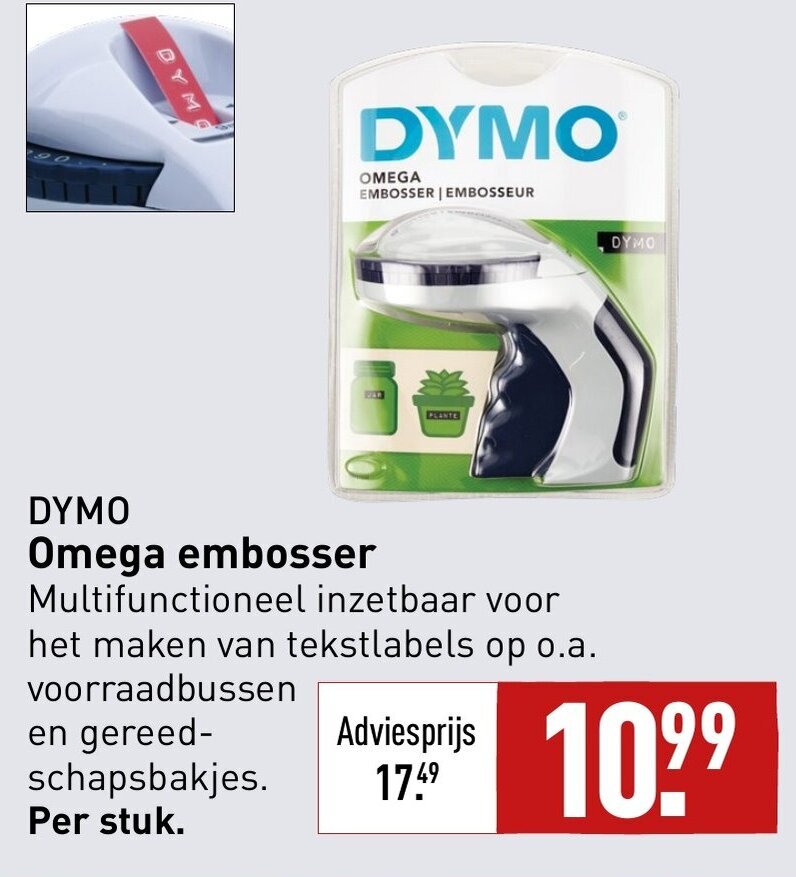 Dymo omega embosser aanbieding bij ALDI