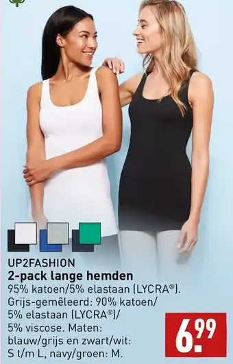 ALDI Up2fashion 2-pack lange hemden aanbieding