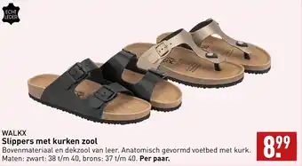 ALDI Walkx slippers met kurken zool aanbieding