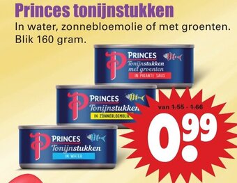 Dirk Princes tonijnstukken 160g aanbieding