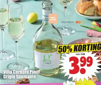 Dirk Villa Cornaro Pinot Grigio Spumante 750ml aanbieding