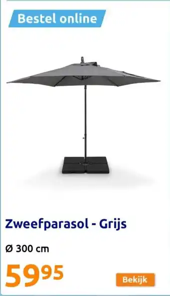 Action Zweefparasol - grijs 300cm aanbieding