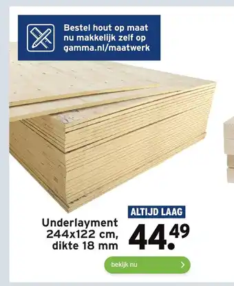 GAMMA Underlayment 244x122 cm dikte 18 mm aanbieding