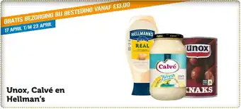 Coop Unox, calve en hellman's aanbieding