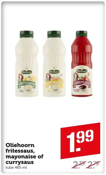 Coop Oliehoorn fritessaus, mayonaise of currysaus 465ml aanbieding