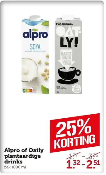 Coop Alpro of Oatly plantaardige drinks 1000ML aanbieding