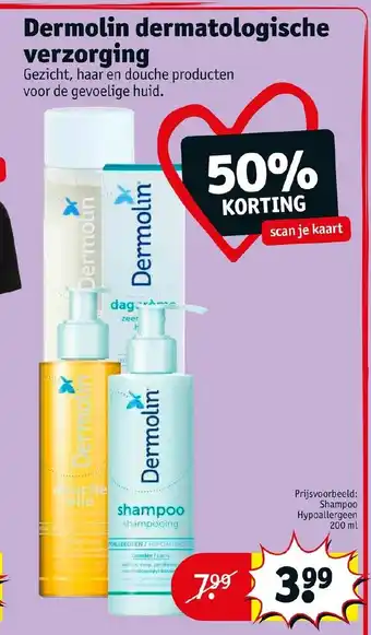 Kruidvat Dermolin shampoo hypoallergeen 200ML aanbieding