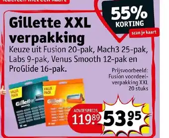 Kruidvat Gillette fusion voordeelverpakking XXL aanbieding