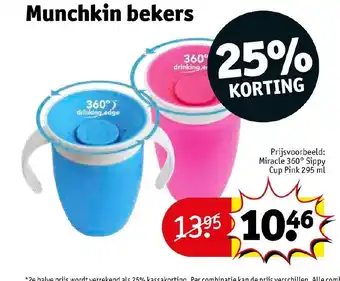 Kruidvat Munchkin miracle 360° sippy cup pink 295ML aanbieding