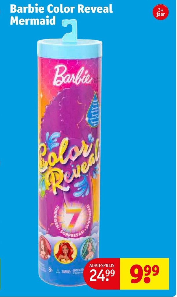 Barbie color reveal mermaid aanbieding bij Kruidvat