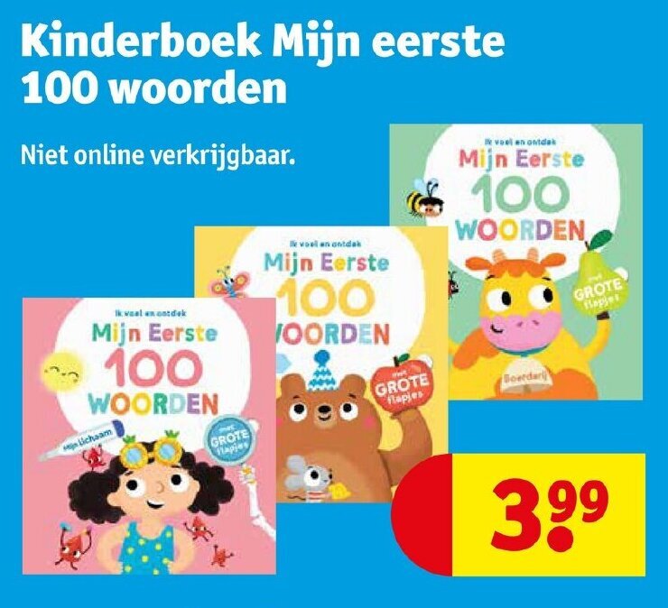 Kinderboek mijn eerste 100 woorden aanbieding bij Kruidvat