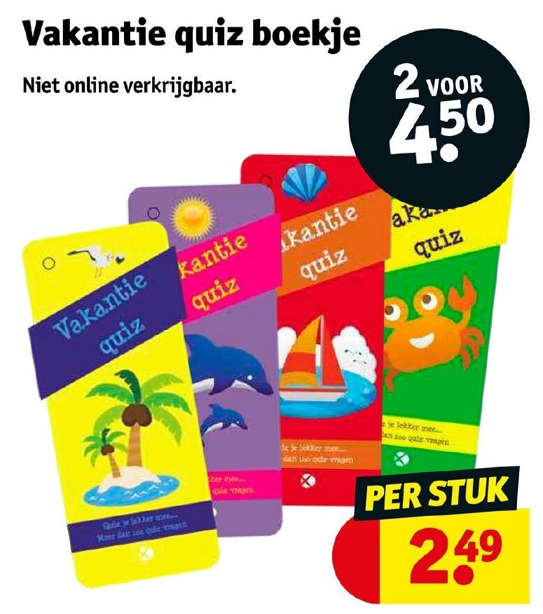 Vakantie quiz boekje aanbieding bij Kruidvat