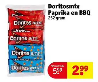 Kruidvat Doritos mix paprika en BBQ 252 gram aanbieding